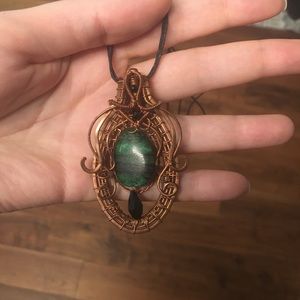 Wire wrap copper necklace